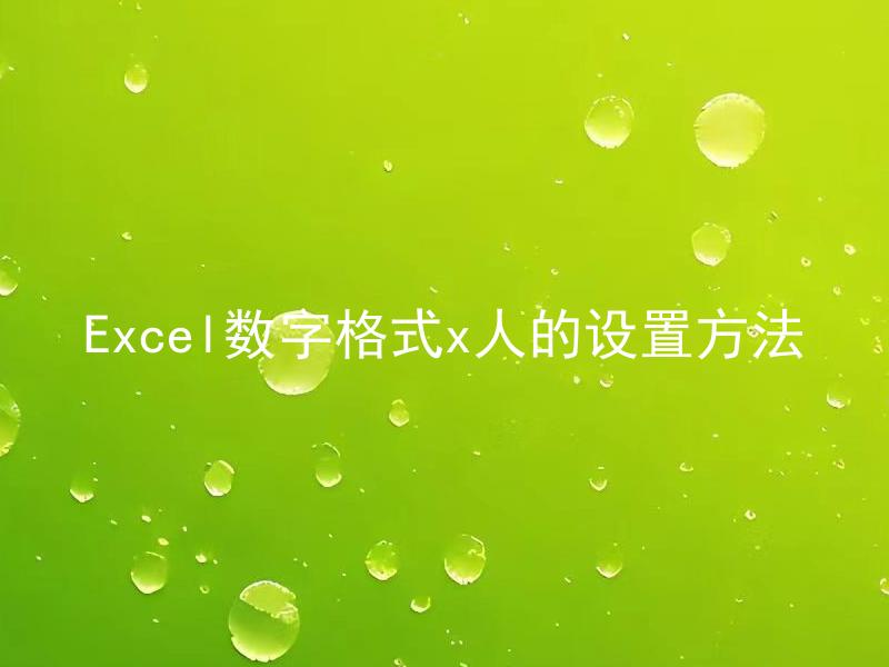 Excel数字格式x人的设置方法 Excel数字格式x人是怎样设置的？